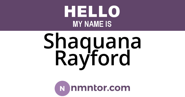 Shaquana Rayford