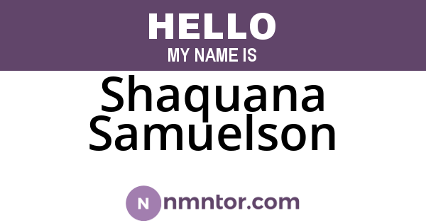 Shaquana Samuelson