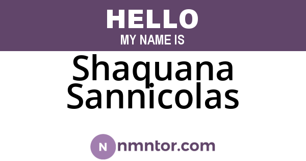 Shaquana Sannicolas