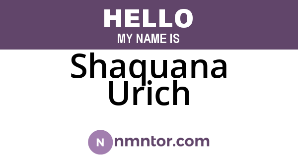 Shaquana Urich