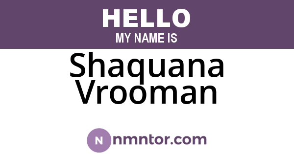 Shaquana Vrooman