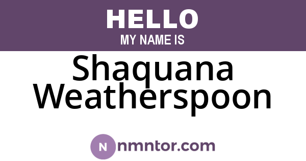 Shaquana Weatherspoon