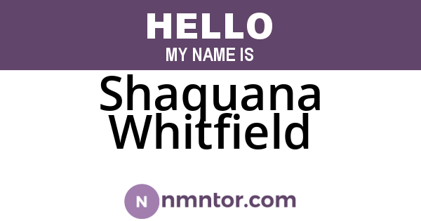 Shaquana Whitfield