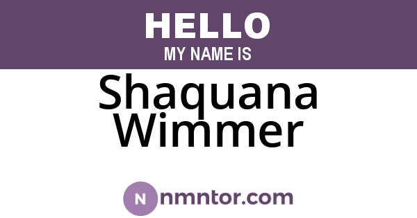 Shaquana Wimmer