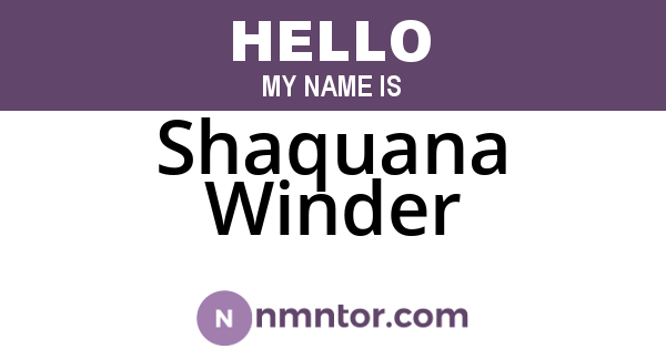 Shaquana Winder