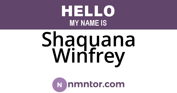 Shaquana Winfrey