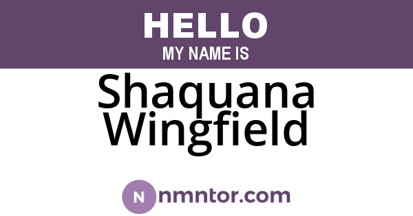 Shaquana Wingfield