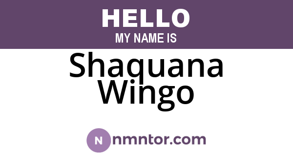 Shaquana Wingo
