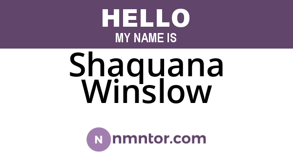 Shaquana Winslow