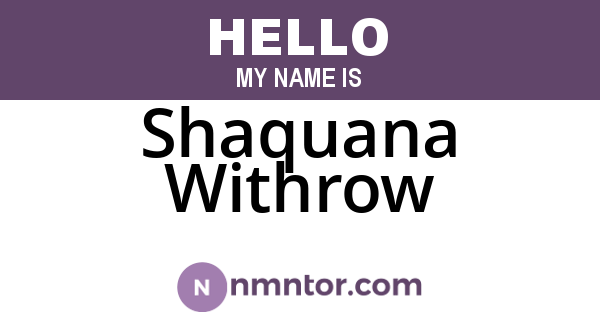 Shaquana Withrow