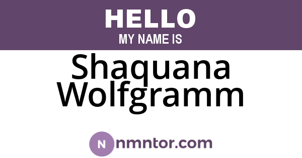 Shaquana Wolfgramm