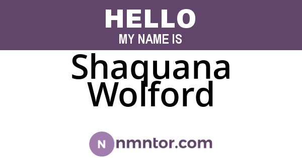 Shaquana Wolford