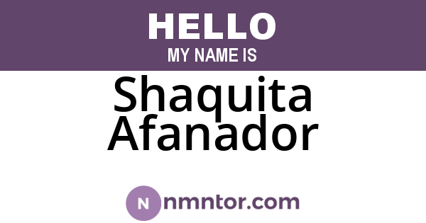 Shaquita Afanador
