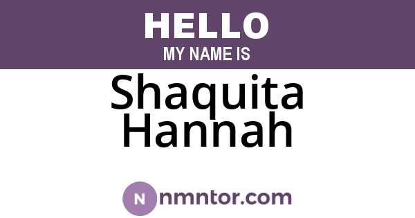 Shaquita Hannah