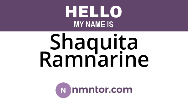 Shaquita Ramnarine
