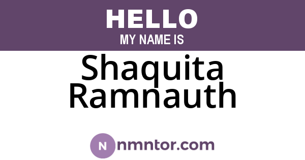 Shaquita Ramnauth
