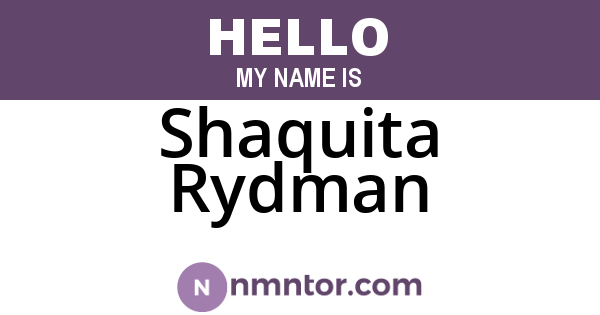 Shaquita Rydman