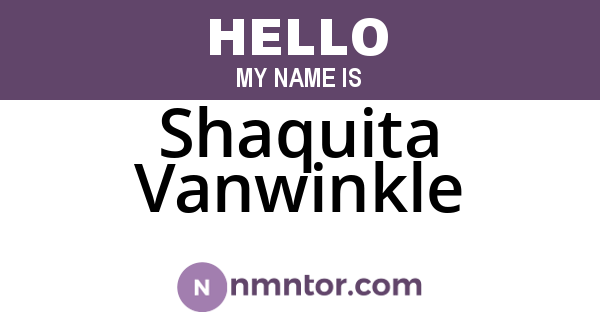 Shaquita Vanwinkle