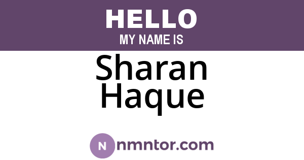 Sharan Haque