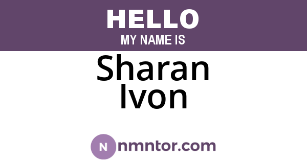 Sharan Ivon