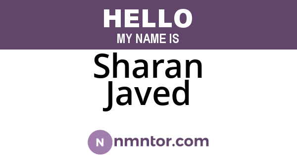 Sharan Javed