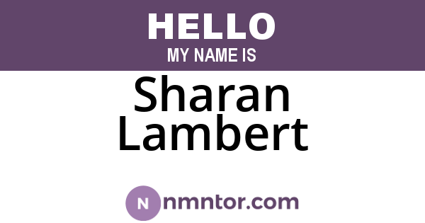 Sharan Lambert