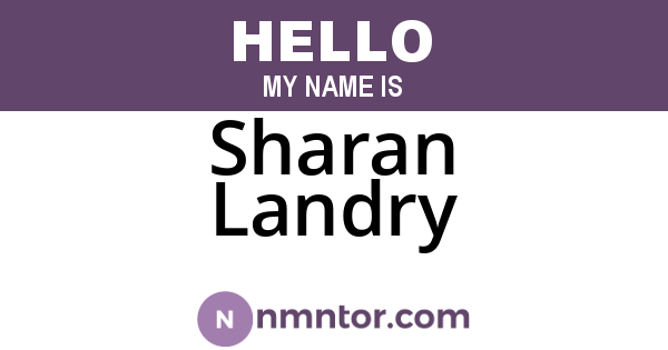 Sharan Landry