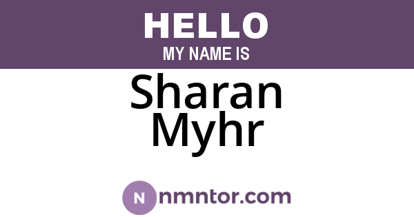 Sharan Myhr
