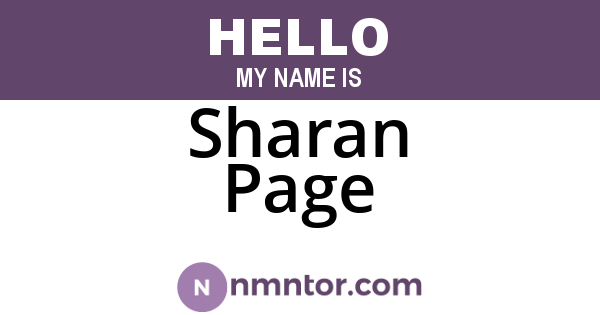 Sharan Page