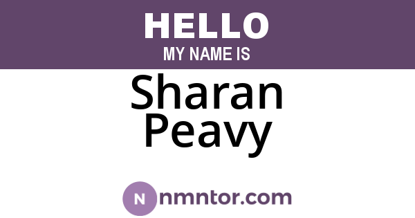 Sharan Peavy