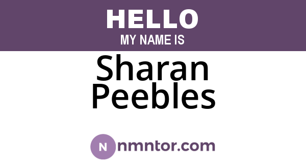 Sharan Peebles