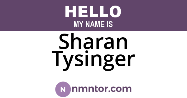 Sharan Tysinger