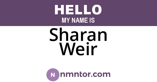Sharan Weir