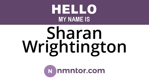 Sharan Wrightington