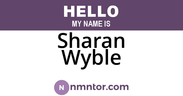 Sharan Wyble