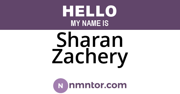 Sharan Zachery
