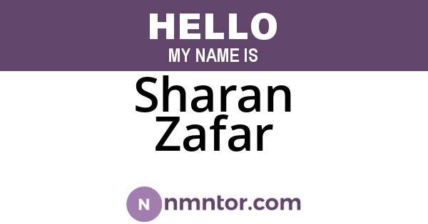 Sharan Zafar