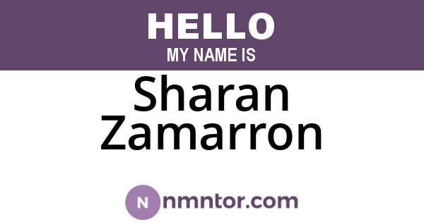 Sharan Zamarron