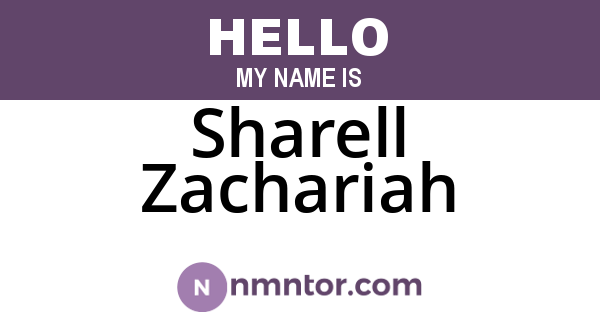 Sharell Zachariah