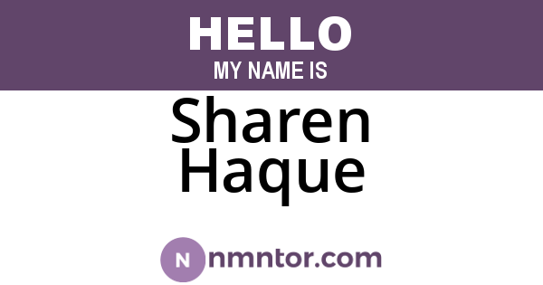 Sharen Haque