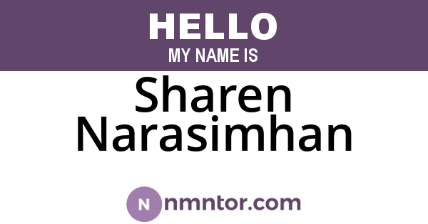 Sharen Narasimhan
