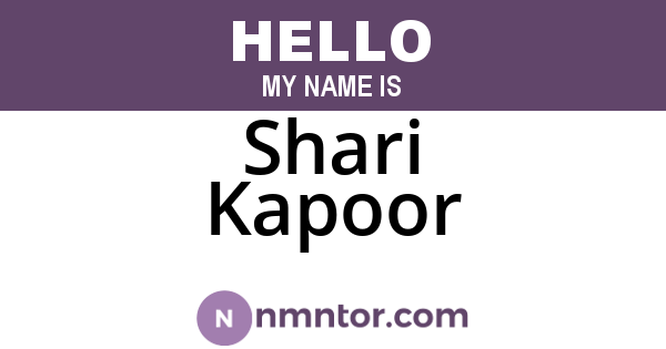 Shari Kapoor