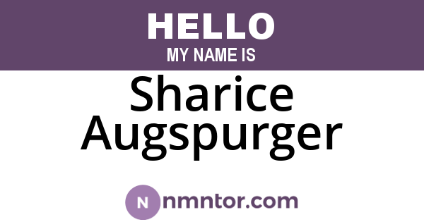 Sharice Augspurger