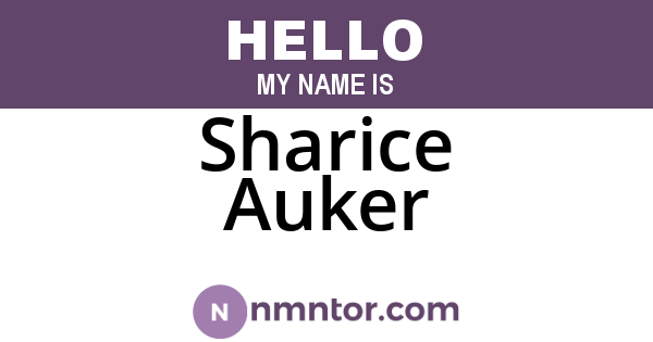 Sharice Auker