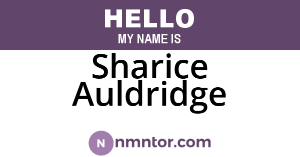Sharice Auldridge