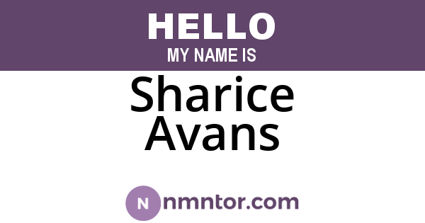 Sharice Avans
