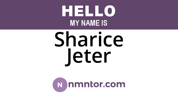 Sharice Jeter