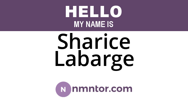 Sharice Labarge