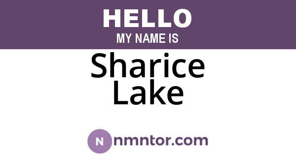 Sharice Lake