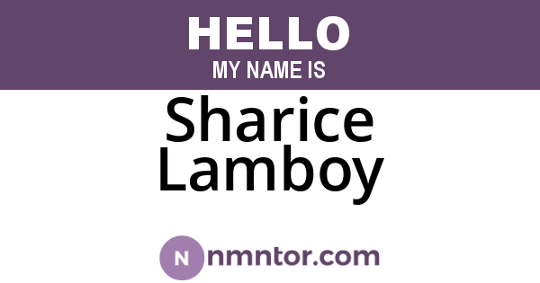 Sharice Lamboy